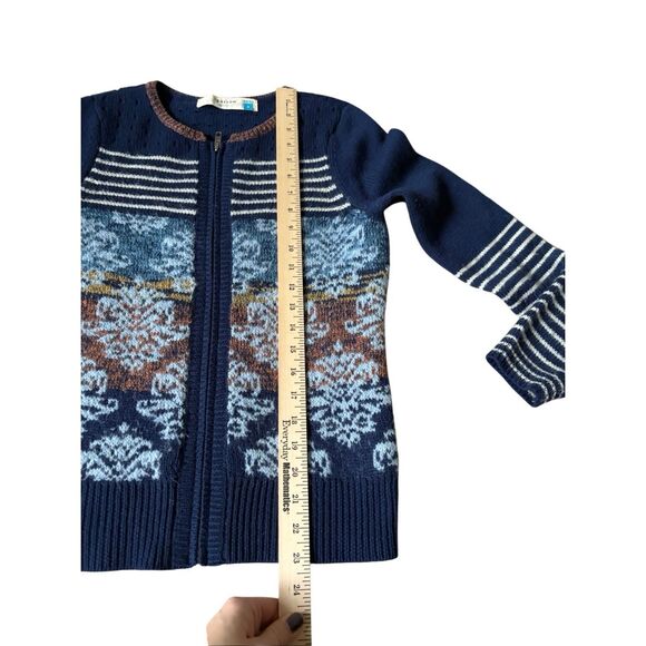 Sparrow Anthropologie Arras Navy Blue Zip Front Cardigan Sweater Wool Mohair S - Picture 8 of 10